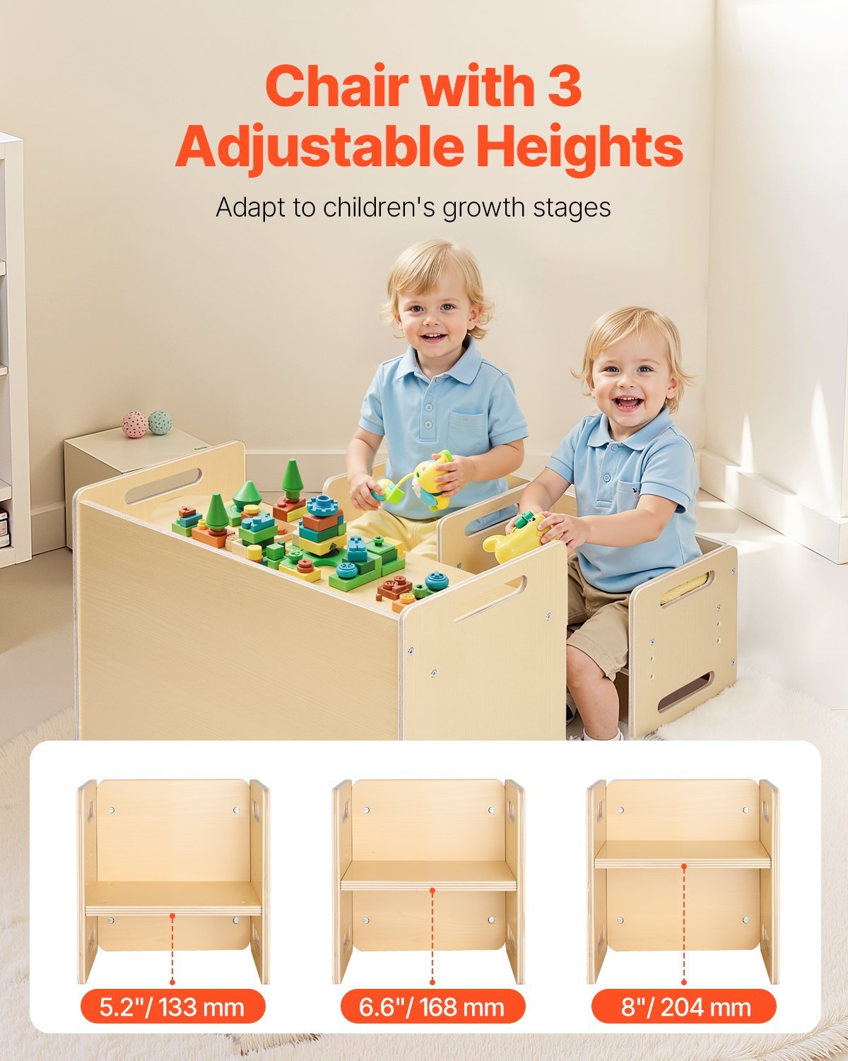 Montessori Weaning Table And Chair Set, Adjustable Height Montessori Chair And Activity Table