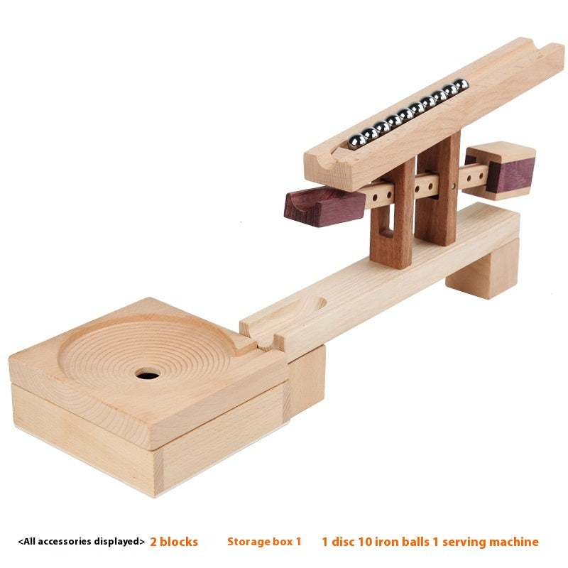 Track Race Marble Building Blocks Children's Solid Wood Early Childhood Education Assembling Toys