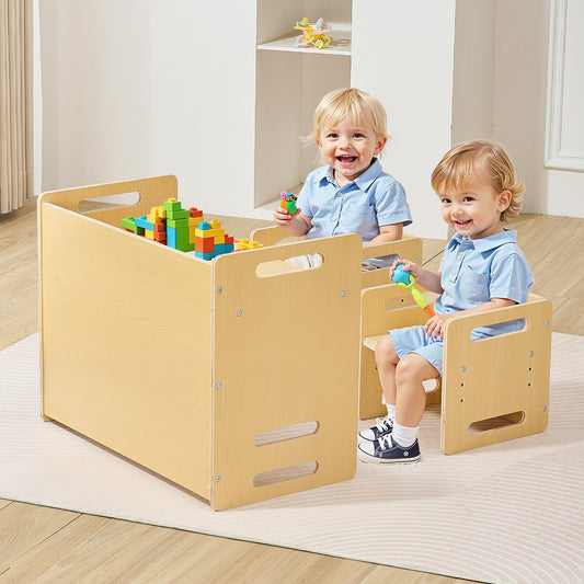 Montessori Weaning Table And Chair Set, Adjustable Height Montessori Chair And Activity Table