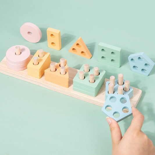 Wooden Children's Early Education Montessori Geometric Shape Educational Toys