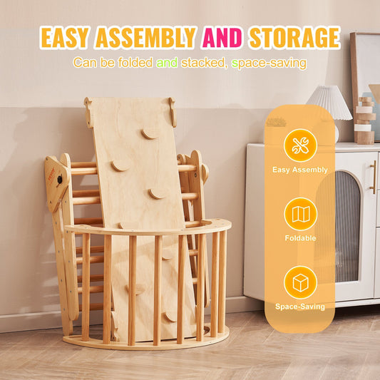 Pikler Triangle Set, 5 In 1, Ramp, And Arch, Montessori Climbing Set