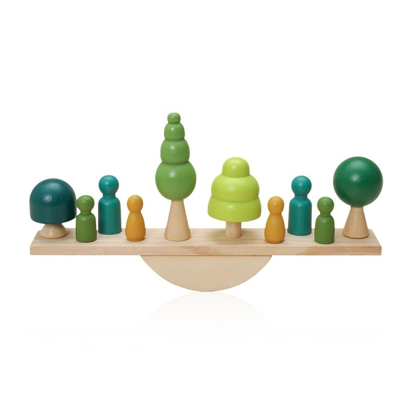 Children's Solid Wood Color Building Blocks Forest Seesaw Toys